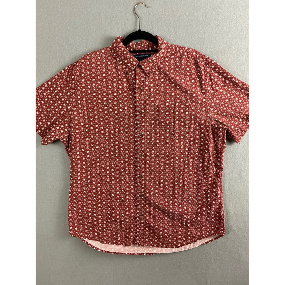 Old Navy Button Up Men's Extra Large Floral Print Shirt Short Sleeve Casual